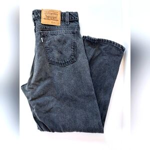 Black Denim Levi 553 Relaxed Fit Straight Leg 34/29 Jeans‎ Vintage 90s